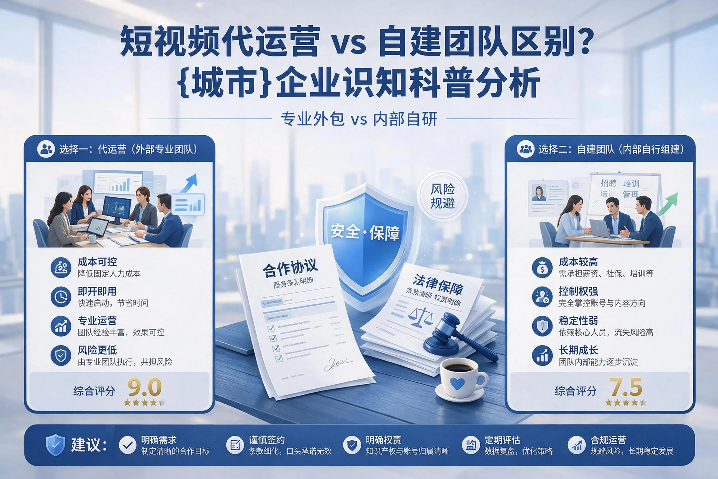 短视频代运营与自建团队区别?潍坊企业认知科普分析