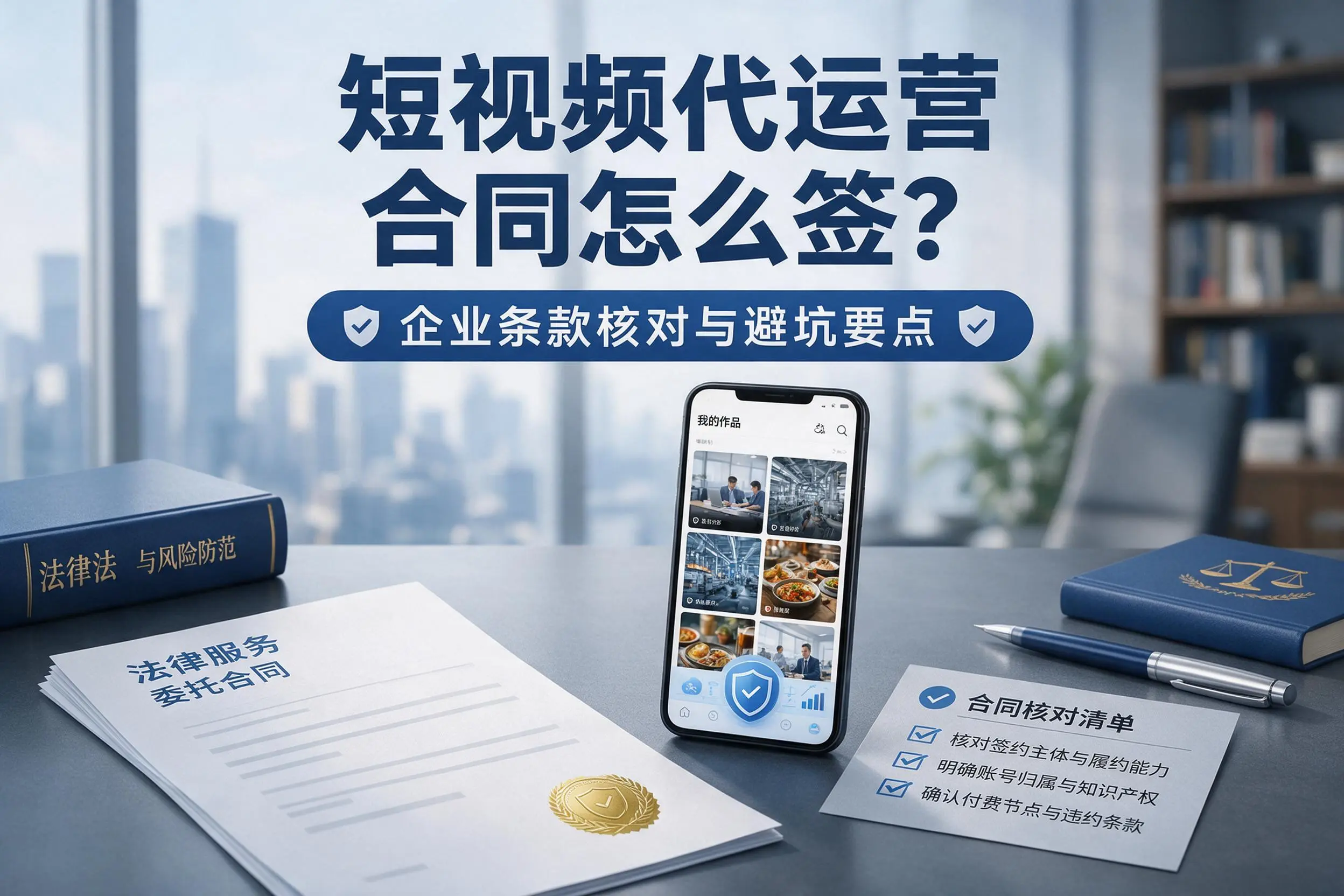 短视频代运营合同怎么签？潍坊企业条款核对与避坑要点
