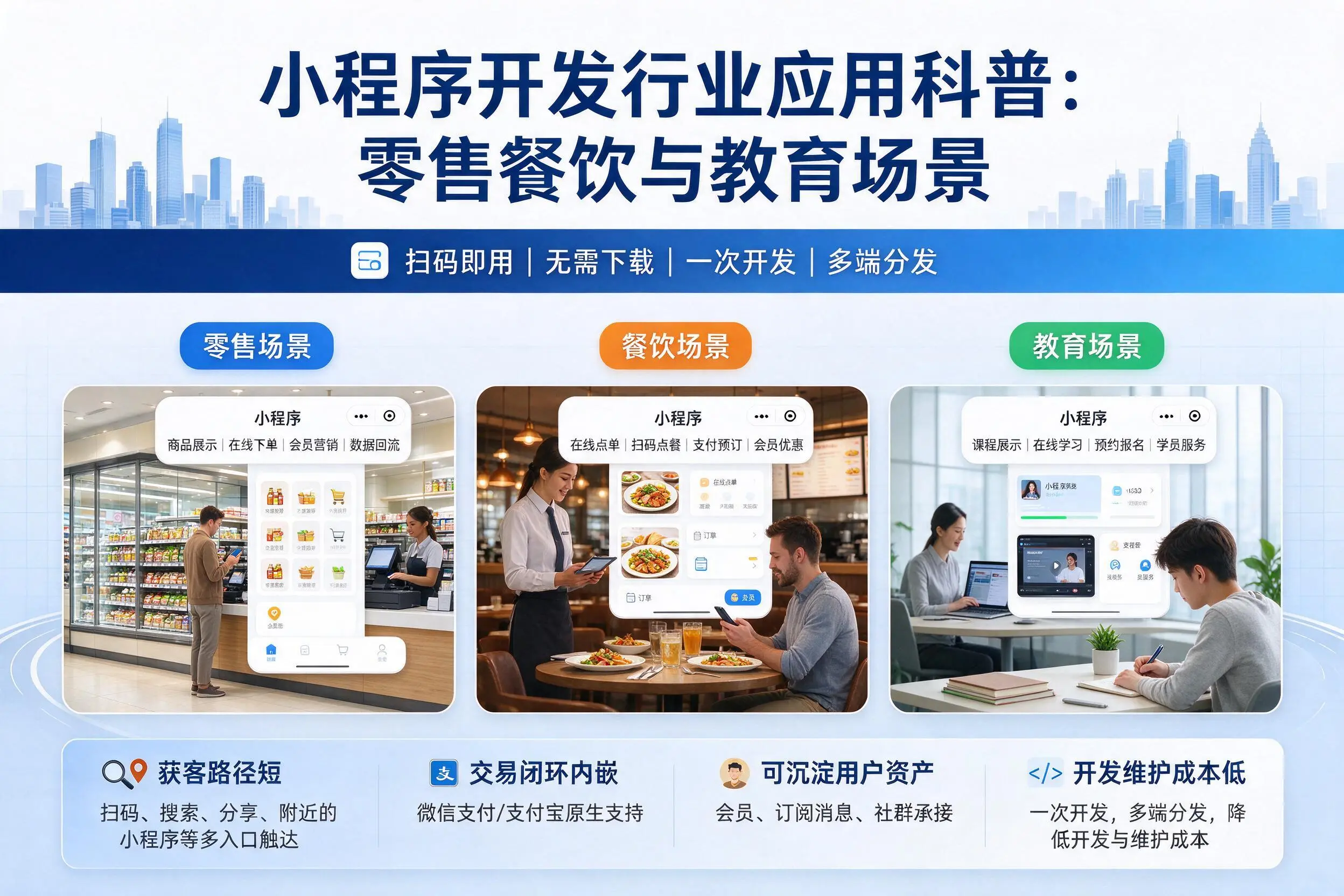 潍坊小程序开发行业应用科普:零售餐饮与教育场景