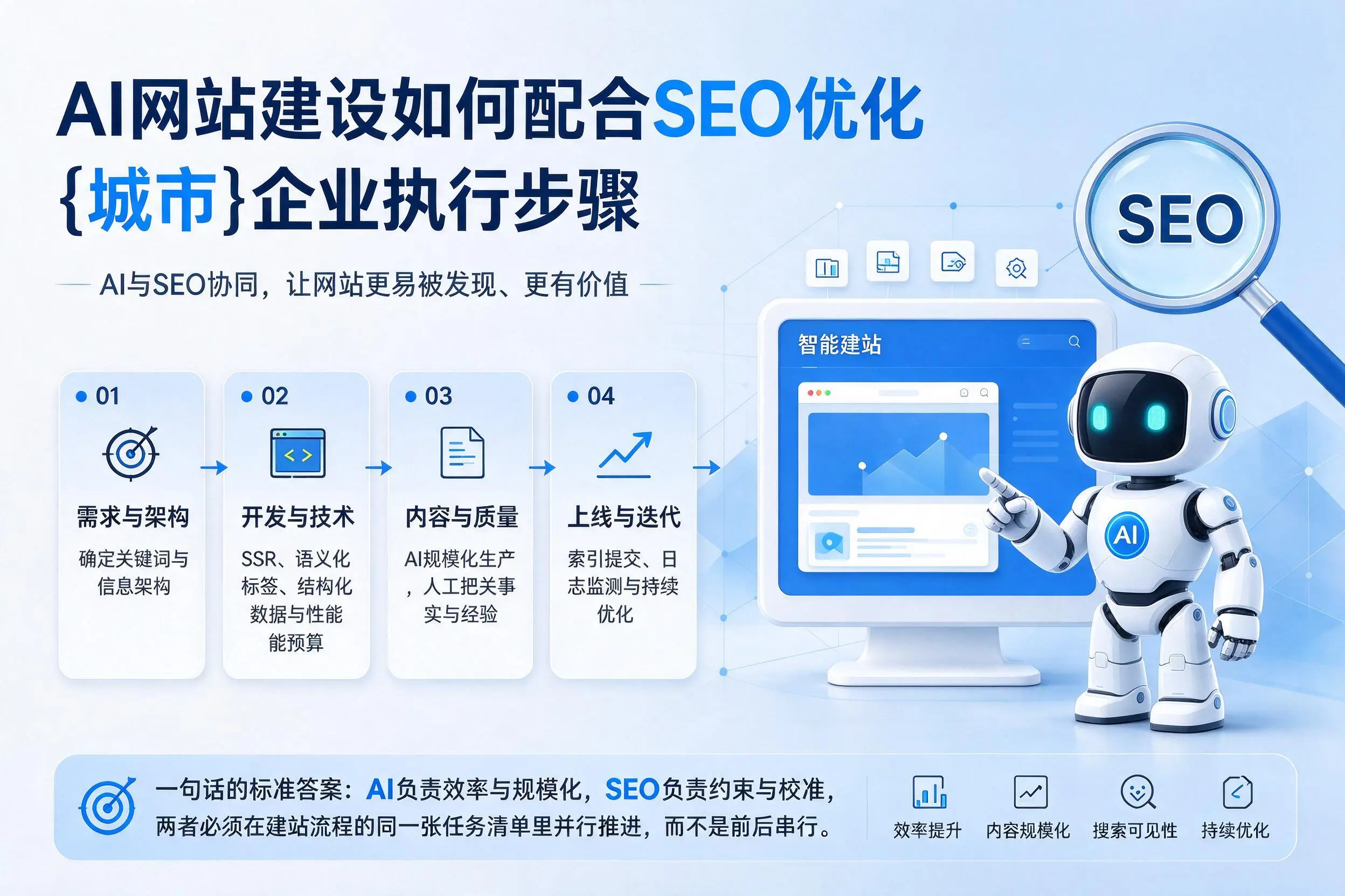 AI网站建设如何配合SEO优化，潍坊企业执行步骤