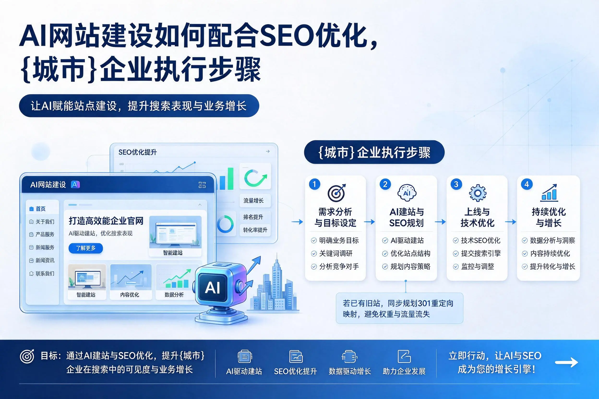 AI网站建设如何配合SEO优化，潍坊企业执行步骤