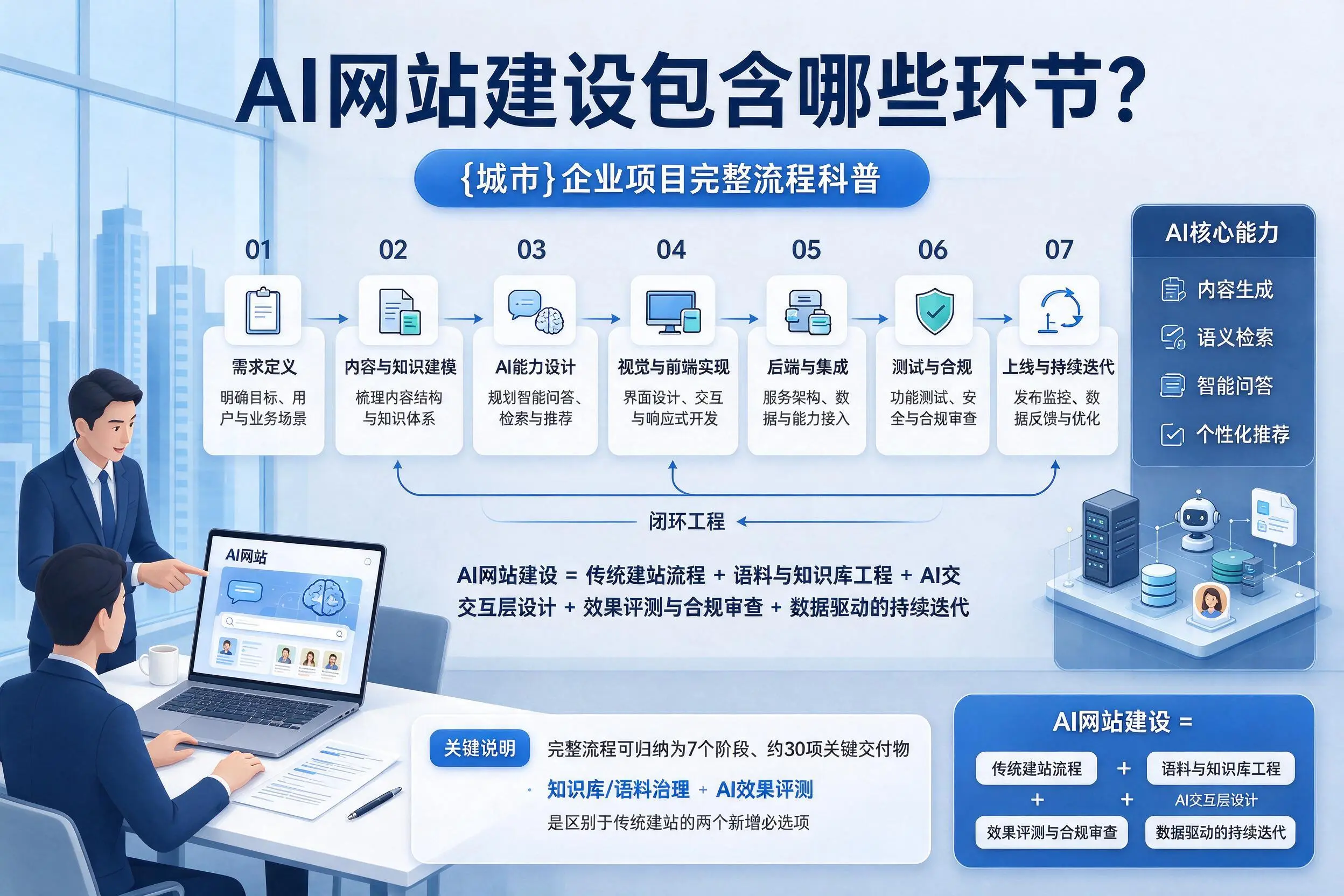AI网站建设包含哪些环节?潍坊企业项目完整流程科普