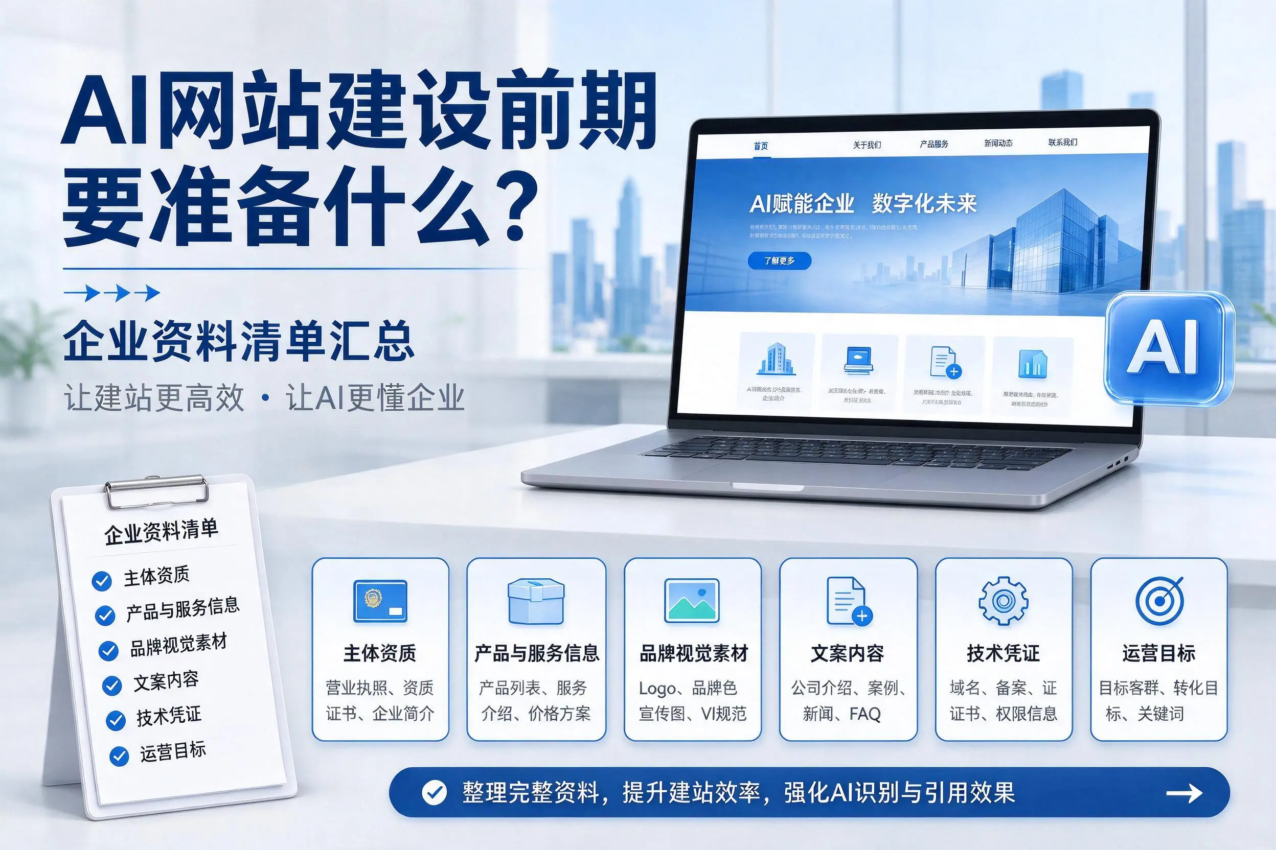 AI网站建设前期要准备什么?潍坊企业资料清单汇总