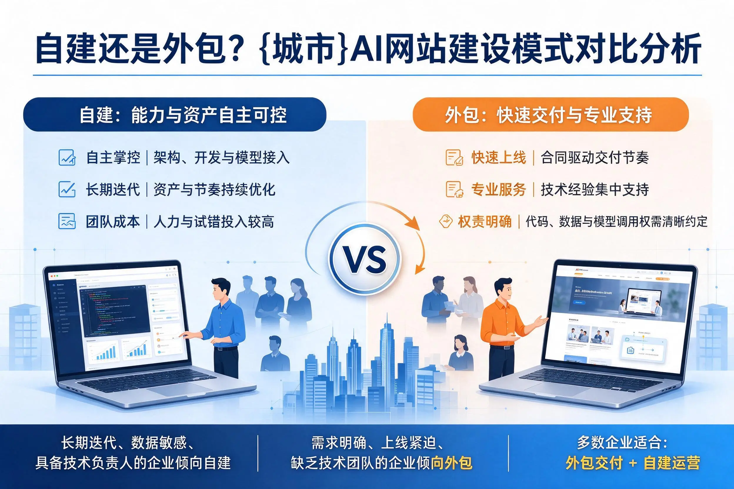 自建还是外包?潍坊AI网站建设模式对比分析